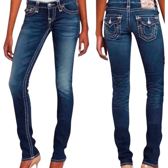 TRUE RELIGION Flap Pocket Skinny Jeans Size 26 - Picture 1 of 4